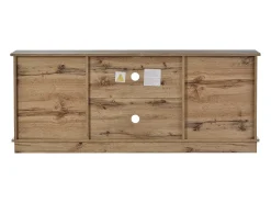 Móvel De Tv*Merax Móvel de TV com 2 portas de correr - prateleiras reguláveis - para sala de estar, sala de jantar - estilo clássico - Castanho