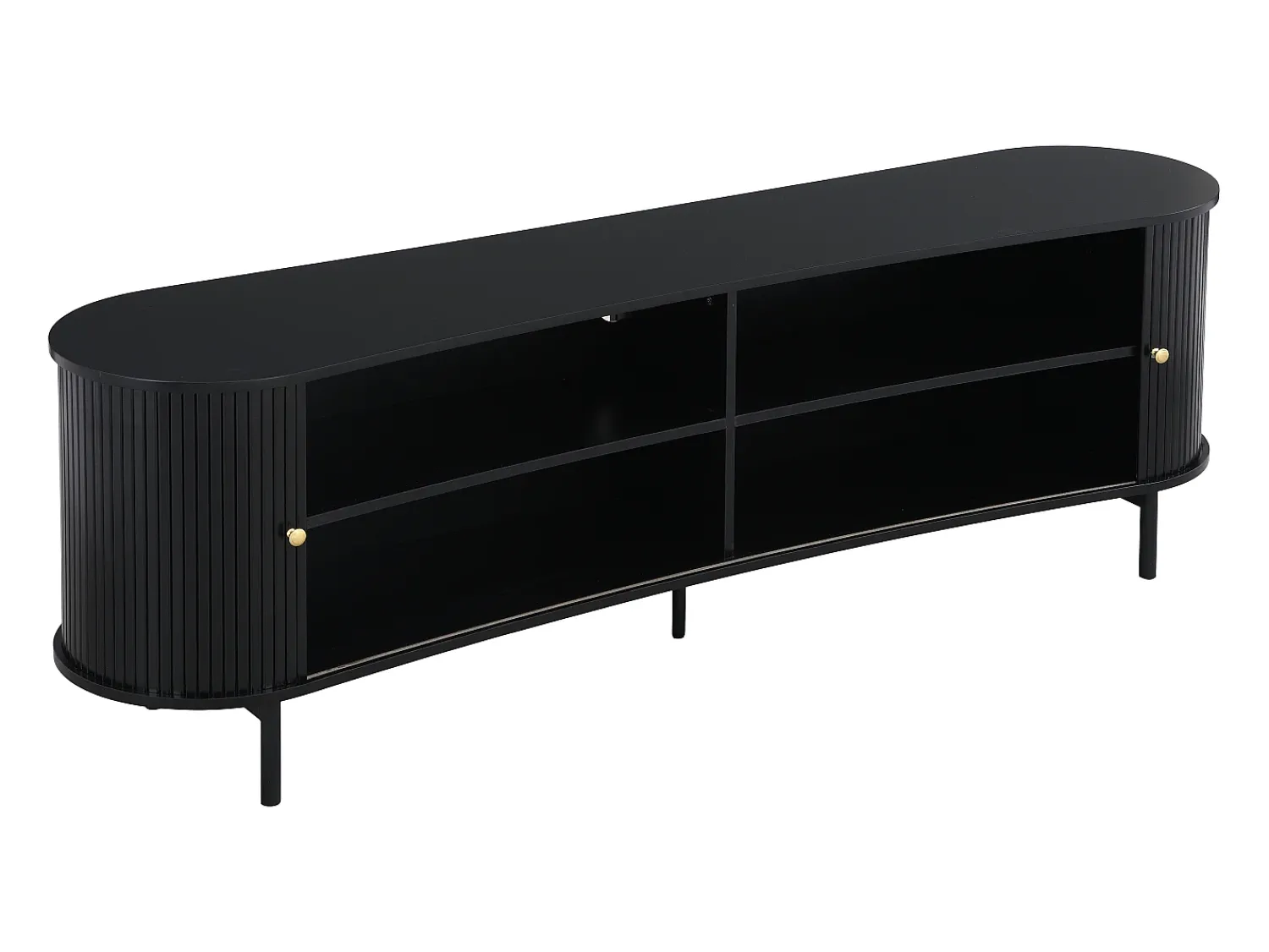 Vente-unique Móvel de TV com 2 portas de correr em MDF - SEVATO Preto
