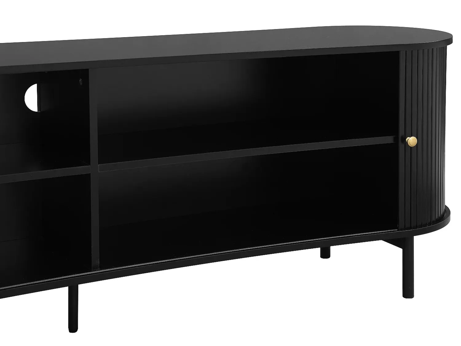 Vente-unique Móvel de TV com 2 portas de correr em MDF - SEVATO Preto