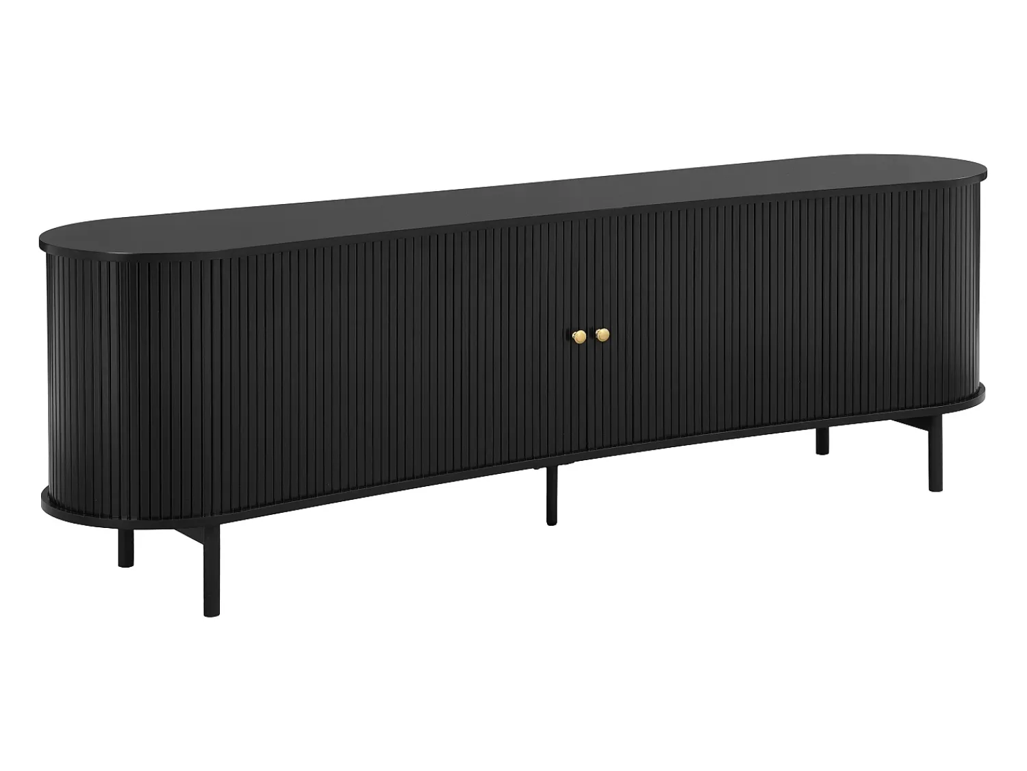 Vente-unique Móvel de TV com 2 portas de correr em MDF - SEVATO Preto
