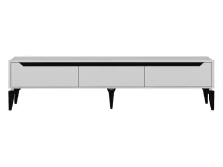 Móvel De Tv*Vente-unique Móvel de TV com 3 portas de cor branca - MINALYA Branco