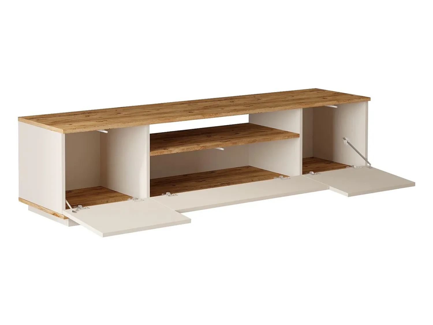 Vente-unique Móvel de TV com 3 portas e 1 nicho bege e natural - LOTULA^ Móvel De Tv