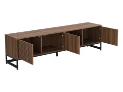 Móvel De Tv|Vente-unique Móvel de TV com 3 portas e 2 nichos em MDF - Natural e preto - CARATANA Preto / Natural escuro