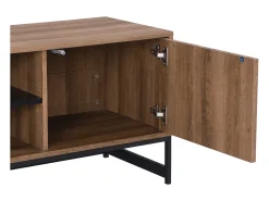 Móvel De Tv|Vente-unique Móvel de TV com 3 portas e 2 nichos em MDF - Natural e preto - CARATANA Preto / Natural escuro