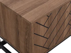 Móvel De Tv|Vente-unique Móvel de TV com 3 portas e 2 nichos em MDF - Natural e preto - CARATANA Preto / Natural escuro