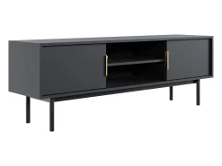 Móvel De Tv*Vente-unique Móvel de TV com 2 portas e 2 nichos cor preta - DABRIANA Preto