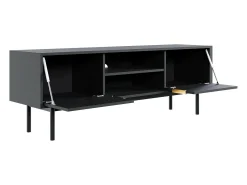 Móvel De Tv*Vente-unique Móvel de TV com 2 portas e 2 nichos cor preta - DABRIANA Preto