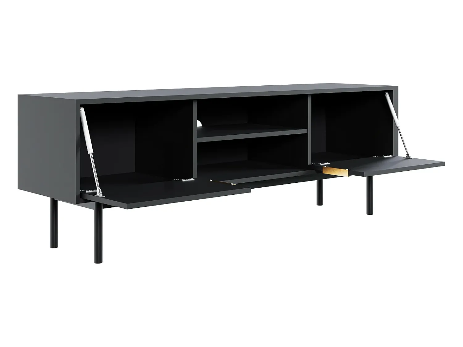 Móvel De Tv*Vente-unique Móvel de TV com 2 portas e 2 nichos cor preta - DABRIANA Preto