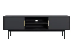 Móvel De Tv*Vente-unique Móvel de TV com 2 portas e 2 nichos cor preta - DABRIANA Preto