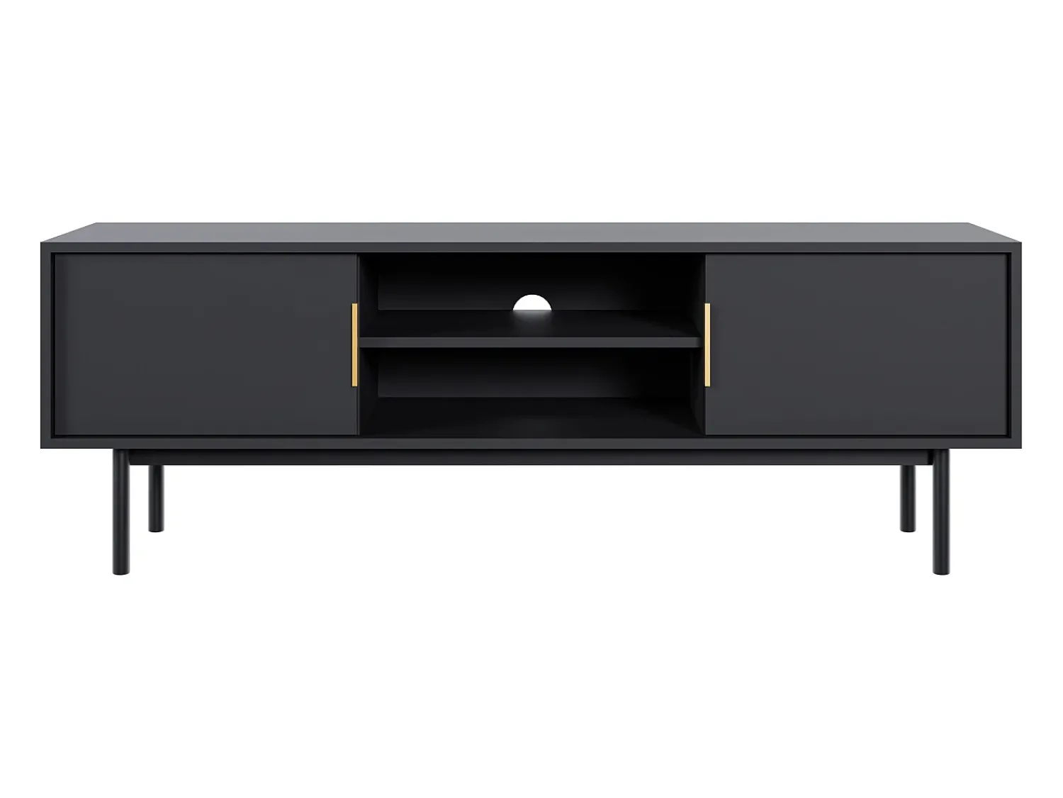 Móvel De Tv*Vente-unique Móvel de TV com 2 portas e 2 nichos cor preta - DABRIANA Preto