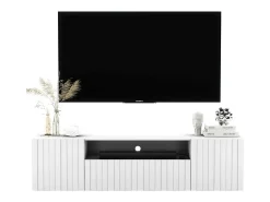 Móvel de TV com 3 portas e nicho - Corpo mate, frentes frisadas mate - 150 cm^ Móvel De Tv