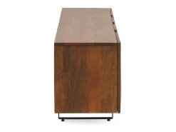 Móvel De Tv* Móvel de TV com 2 portas e 2 gavetas em madeira maciça de manga Castanho