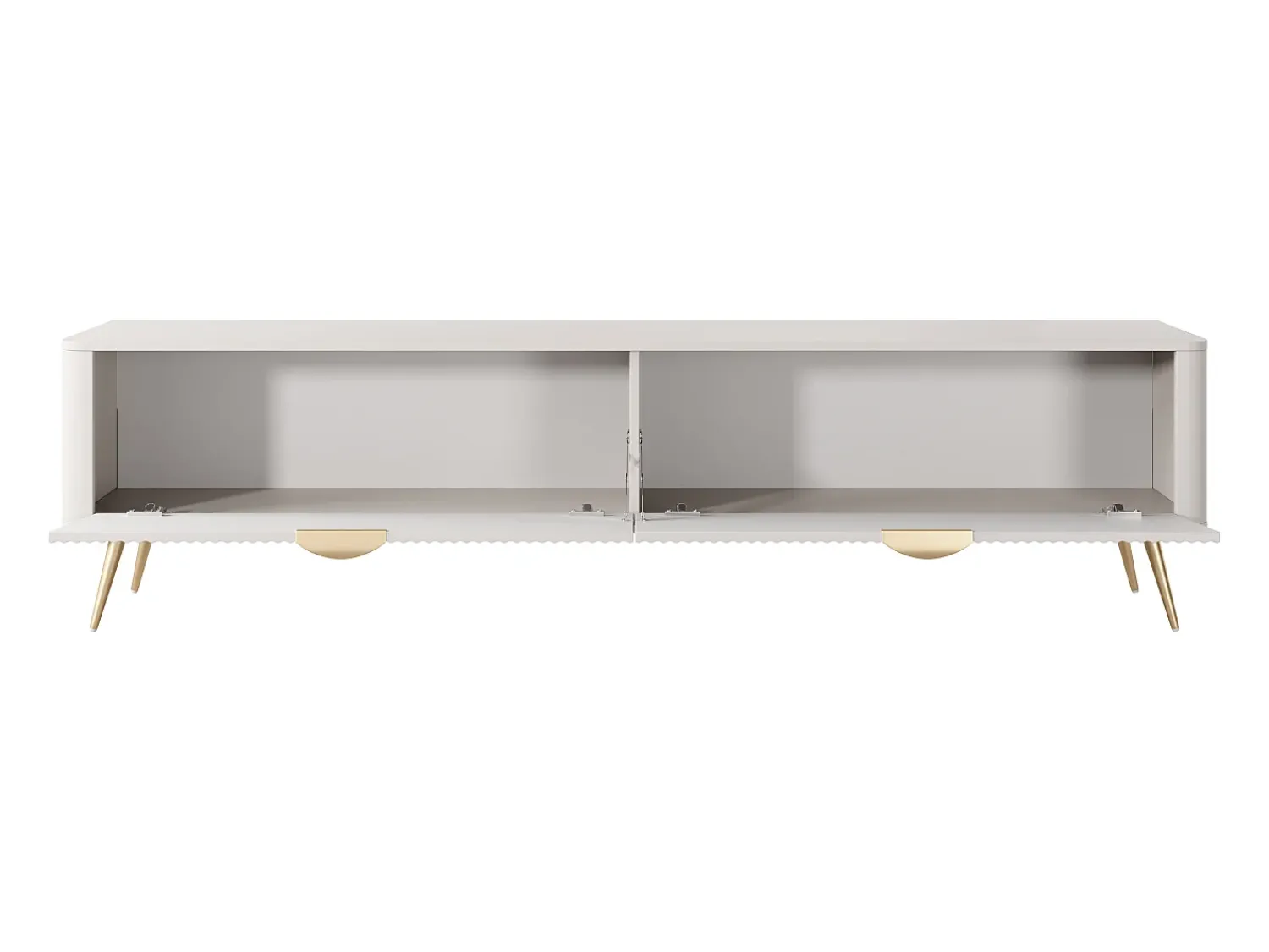 Outlet Vente-unique Móvel de TV com 2 portas em MDF e dourado - ELONARIA de Pascal Morabito Bege