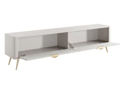 Outlet Vente-unique Móvel de TV com 2 portas em MDF e dourado - ELONARIA de Pascal Morabito Bege