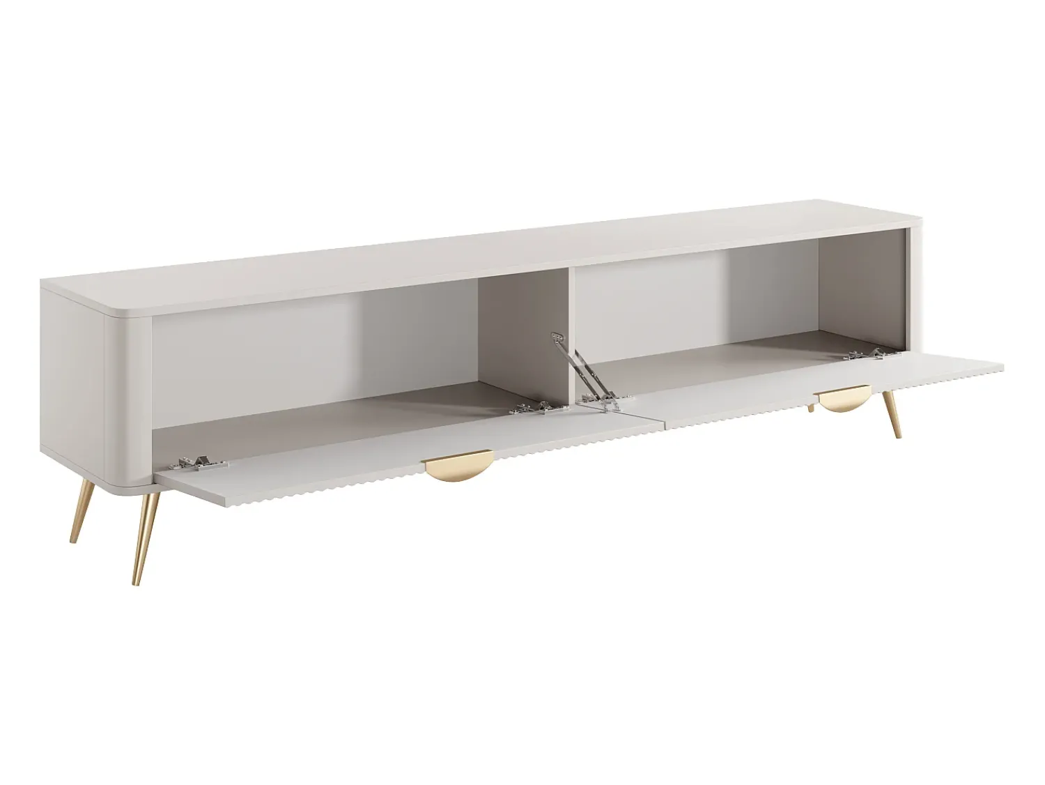 Outlet Vente-unique Móvel de TV com 2 portas em MDF e dourado - ELONARIA de Pascal Morabito Bege