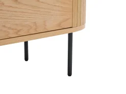 Vente-unique Móvel de TV com 2 portas folha de carvalho e metal natural claro e preto - CARDIONA^ Móvel De Tv