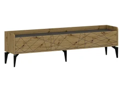 Móvel De Tv*Vente-unique Móvel de TV com 3 portas natural e antracite - MONALIA Cinza antracite / Natural claro