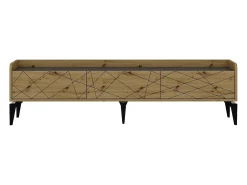 Móvel De Tv*Vente-unique Móvel de TV com 3 portas natural e antracite - MONALIA Cinza antracite / Natural claro