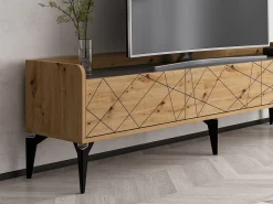 Móvel De Tv*Vente-unique Móvel de TV com 3 portas natural e antracite - MONALIA Cinza antracite / Natural claro