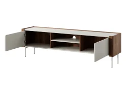Móvel De Tv* Móvel de TV com 2 portas, nogueira e caxemira, 180x52 cm Bege
