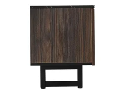 Móvel de TV com duas portas e duas gavetas, iluminação LED ajustável, efeito mármore , portas de madeira escura, 200x38x50 cm, e veios de madeira^ Móvel De Tv