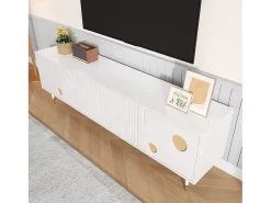 Merax Móvel de TV com estrutura treliçada - 170 x 36 x 54 cm - com 4 portas - MDF -^ Móvel De Tv