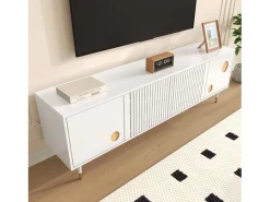 Merax Móvel de TV com estrutura treliçada - 170 x 36 x 54 cm - com 4 portas - MDF -^ Móvel De Tv