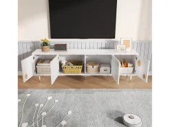 Merax Móvel de TV com estrutura treliçada - 170 x 36 x 54 cm - com 4 portas - MDF -^ Móvel De Tv