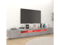 vidaxl Móvel de TV com luzes LED 260x35x40 cm cimento^ Móvel De Tv