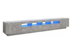 vidaxl Móvel de TV com luzes LED 260x35x40 cm cimento^ Móvel De Tv