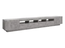 vidaxl Móvel de TV com luzes LED 260x35x40 cm cimento^ Móvel De Tv