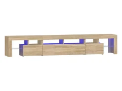 Móvel De Tv* Móvel de TV com luzes LED 230x36,5x40 cm carvalho sonoma PT837165 Castanho