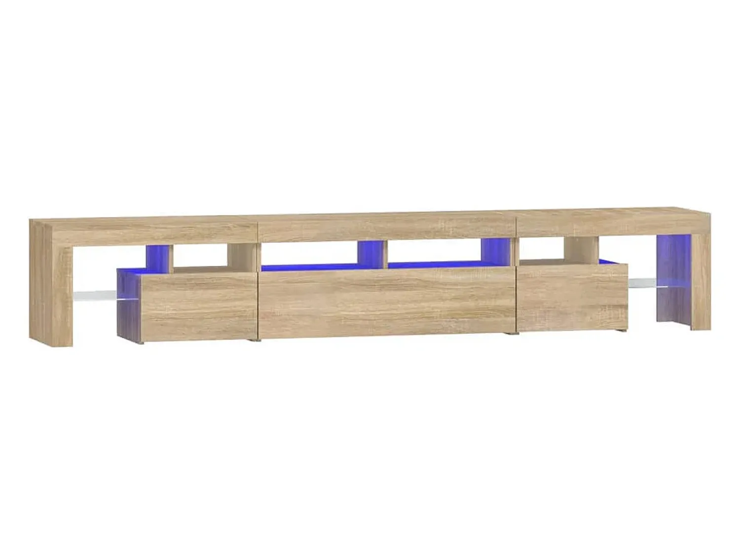 Móvel De Tv* Móvel de TV com luzes LED 230x36,5x40 cm carvalho sonoma PT837165 Castanho