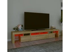 Móvel De Tv* Móvel de TV com luzes LED 230x36,5x40 cm carvalho sonoma PT837165 Castanho