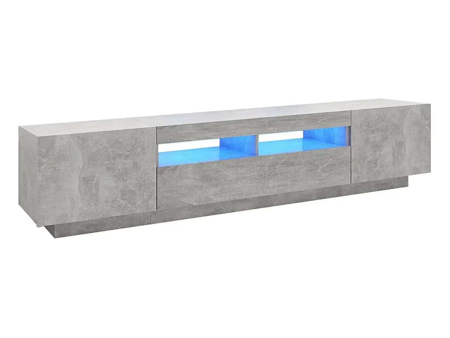 Móvel De Tv| Móvel de TV com luzes LED 200x35x40 cm cimento PT587902 Cinzento