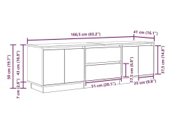 vidaxl Móvel de TV com luzes LED 160,5x41x50 cm sonoma Cinzento