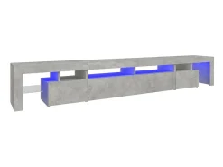 Best Móvel de TV com luzes LED 260x36,5x40 cm cimento PT460979 Cinzento
