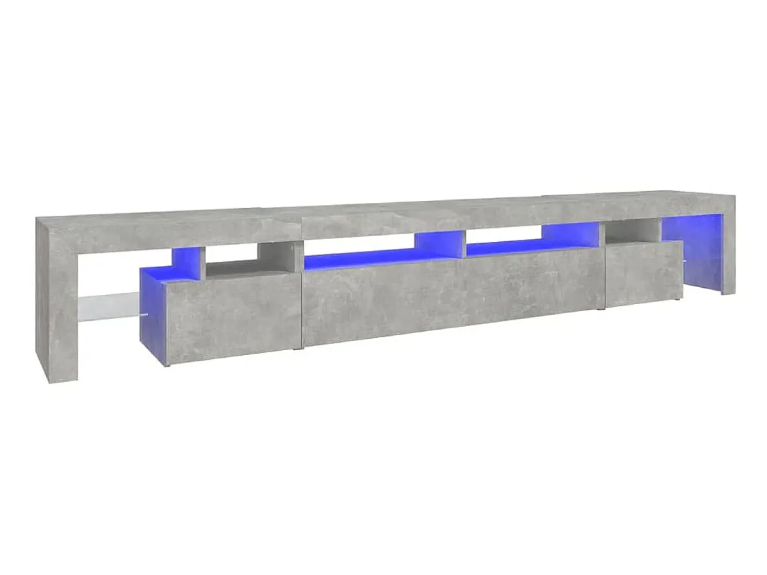 Best Móvel de TV com luzes LED 260x36,5x40 cm cimento PT460979 Cinzento