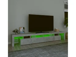 Best Móvel de TV com luzes LED 260x36,5x40 cm cimento PT460979 Cinzento