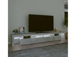 Best Móvel de TV com luzes LED 260x36,5x40 cm cimento PT460979 Cinzento