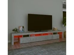 Best Móvel de TV com luzes LED 260x36,5x40 cm cimento PT460979 Cinzento