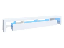 Móvel De Tv* Móvel de TV com luzes LED 260x36,5x40 cm PT679726 Branco