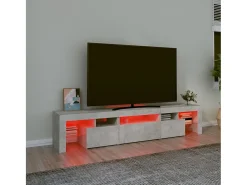Móvel de TV com luzes LED 200x36,5x40 cm cimento PT100082^ Móvel De Tv