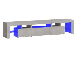 Móvel de TV com luzes LED 200x36,5x40 cm cimento PT100082^ Móvel De Tv
