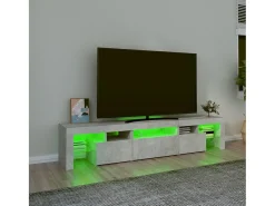 Móvel de TV com luzes LED 200x36,5x40 cm cimento PT100082^ Móvel De Tv