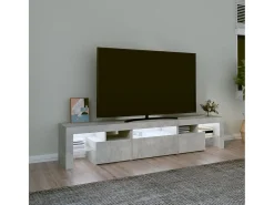 Móvel de TV com luzes LED 200x36,5x40 cm cimento PT100082^ Móvel De Tv