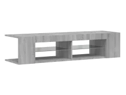 Móvel De Tv| Móvel de TV com luzes LED 135x39x30 cm sonoma PT611946 Cinzento