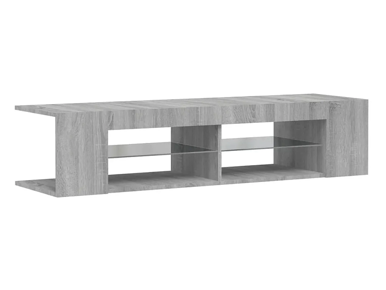 Móvel De Tv| Móvel de TV com luzes LED 135x39x30 cm sonoma PT611946 Cinzento
