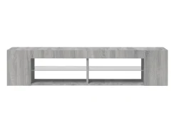 Móvel De Tv| Móvel de TV com luzes LED 135x39x30 cm sonoma PT611946 Cinzento