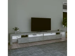 Móvel de TV com luzes LED 290x36,5x40 cm cimento PT329890^ Móvel De Tv